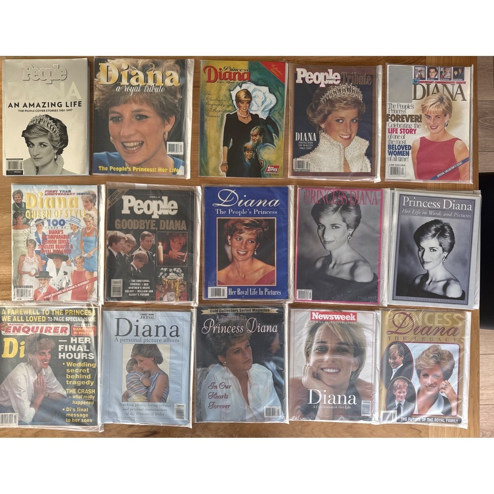 Vtg Lot 15 Royalty Magazines Diana Princess Of Wales Princess People News Wk Etc